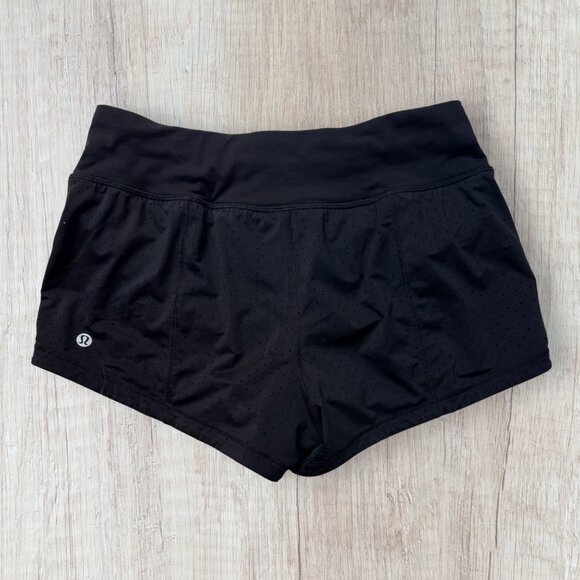 Lululemon Speed Up 2-in-1 Lined Shorts 2.5” Black Perforated Swift Fabric Size 4 - Picture 1 of 4